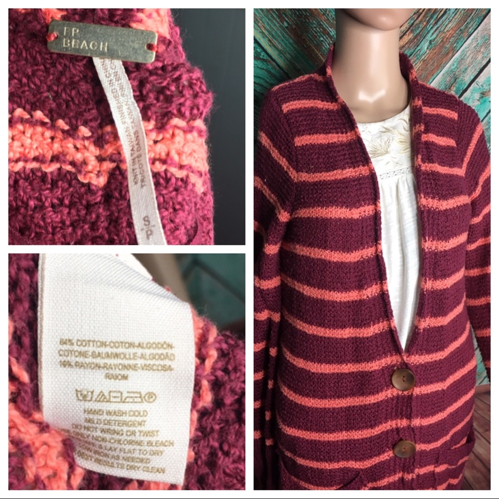Free People Beach Striped Cardigan - Picture 2 of 5